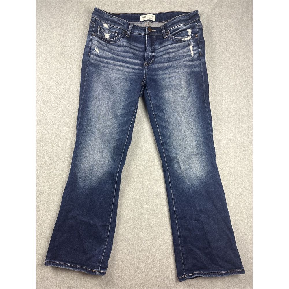 BKE Jeans Womens 30x29.5 Payton Mid Rise Bootcut Dark Flare Slim Denim Distress